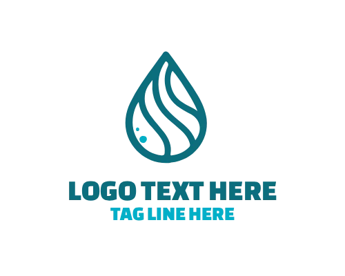 Water Purification Linear Drop Logo Design logo template preview