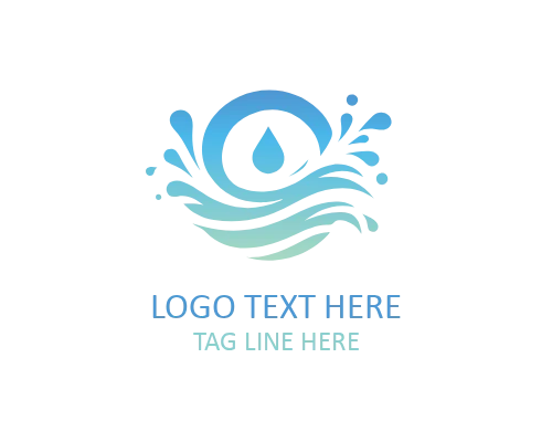 Water Splash Badge Logo