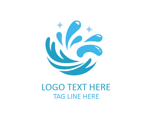 Water Splash Typography Logo