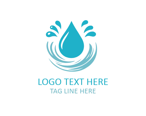 Water Splash with Drop Logo