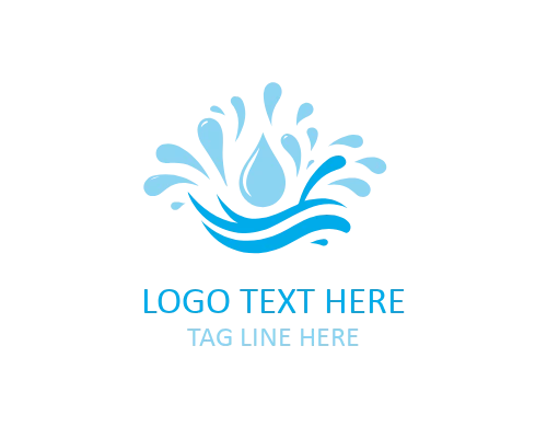 Water Splash with Leaf Logo