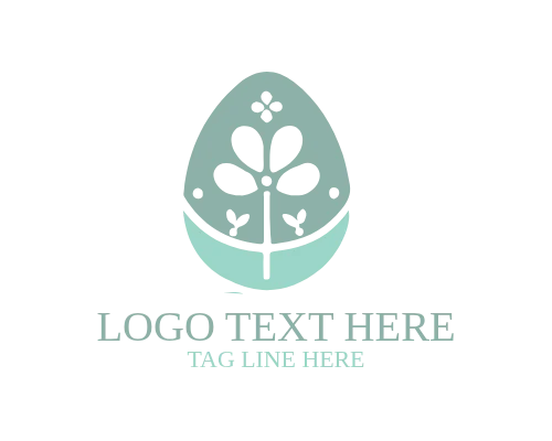 Watercolor Easter Egg Logo with Artistic Feel