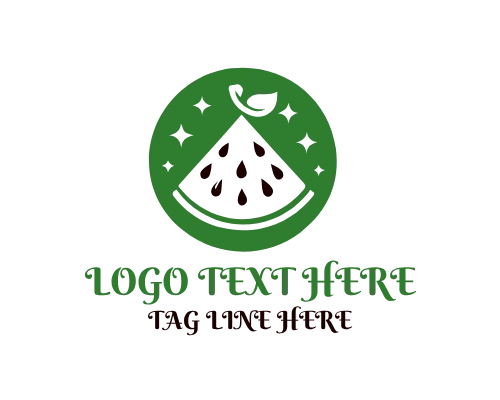 Watermelon Seeds Natural Fruit Logo