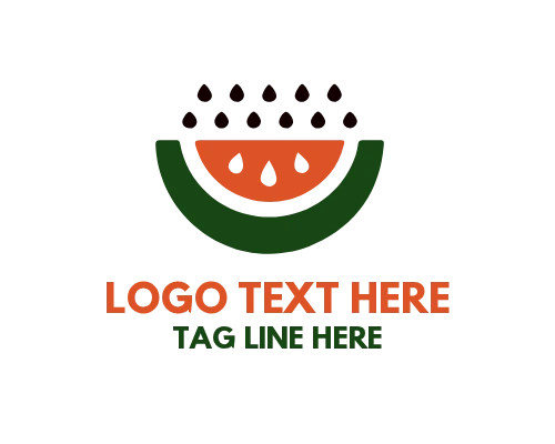 Watermelon Slice Pattern Summer Design Logo