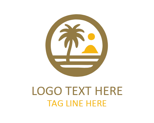 Wave Beach Emblem Logo for Ocean Branding