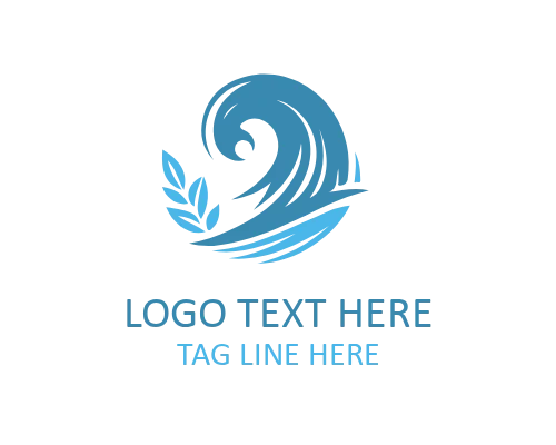 Wave Circle Nature Logo for Organic Identity