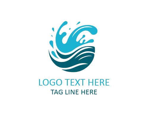 Wave Drop Splash Logo for Beverage and Aqua Products