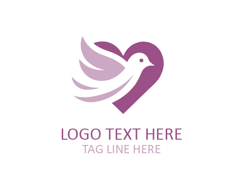 Wedding Couple Love Bird Logo