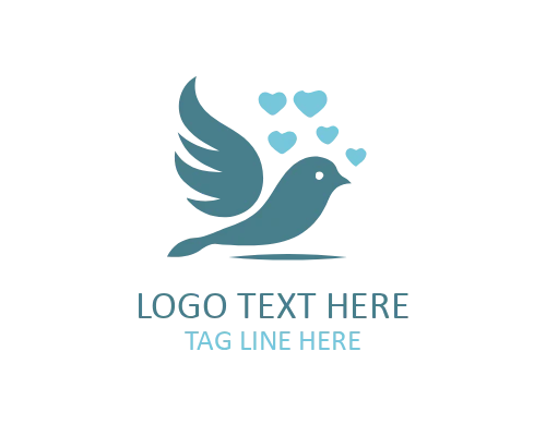 Wedding Love Bird Icon Logo