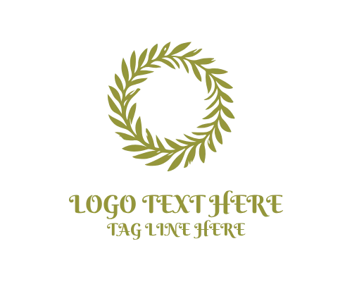 Wedding Monogram Floral Wreath Logo