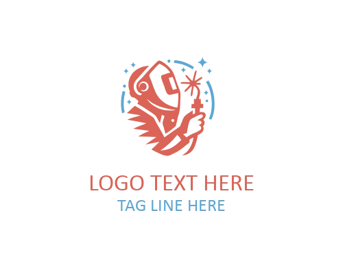 Welding Torch Logo for Metal Fabrication