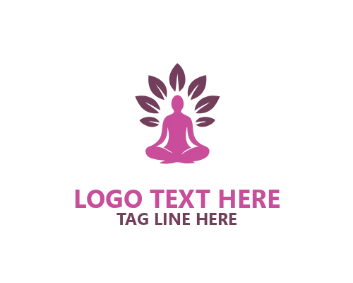 Yoga Wellness Leaves Logo