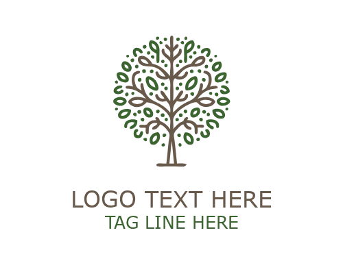 Wellness Tree Monoline Logo for Natural Healing Branding