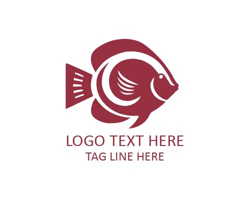 Wellness Tropical Fish Flat Logo for Calm Brands