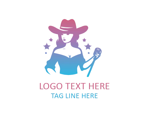 Western Cowgirl Farmer Ranch Logo