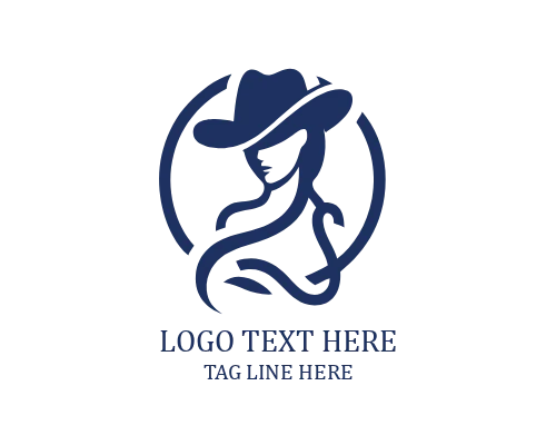 Western Cowgirl Silhouette Logo
