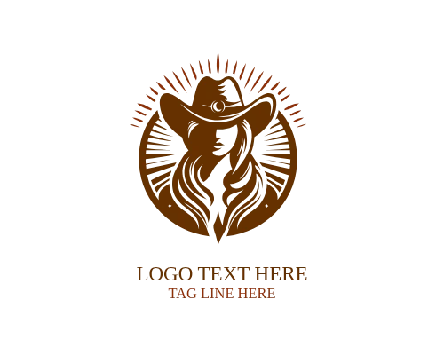 Western Equestrian Cowgirl Logo