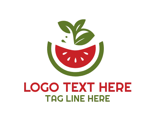 Whole Fresh Watermelon Natural Fruit Logo