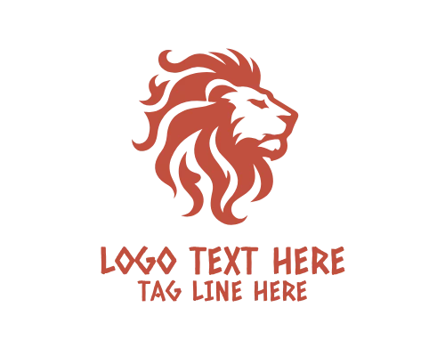 Wild Lion Silhouette Logo