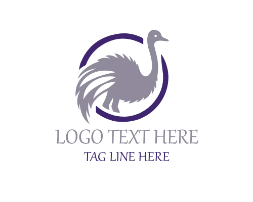 Wild Ostrich Bird Logo