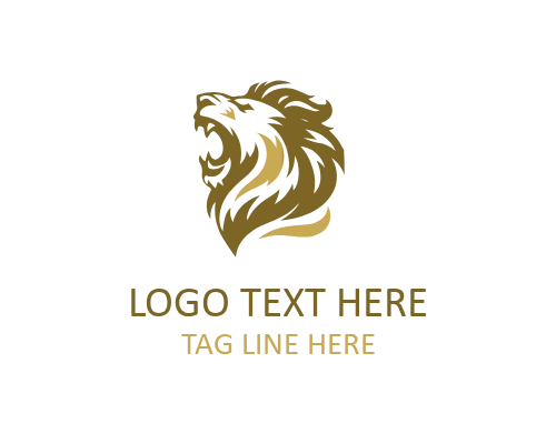 Wild Roaring Lion Head Logo