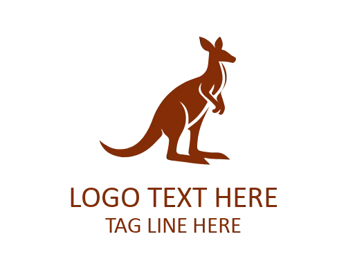 Wildlife Kangaroo Badge Logo