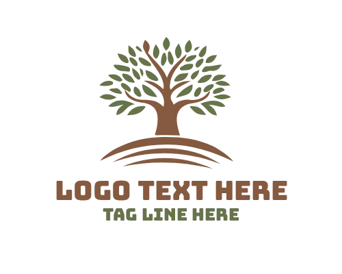 Wind Blown Tree Nature Movement Logo