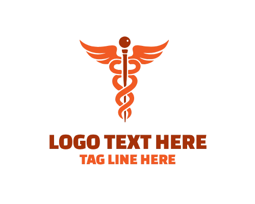 Winged Serpent Caduceus Logo