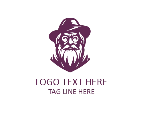 Wise Old Man Beard Logo for Knowledge and Wisdom Brands