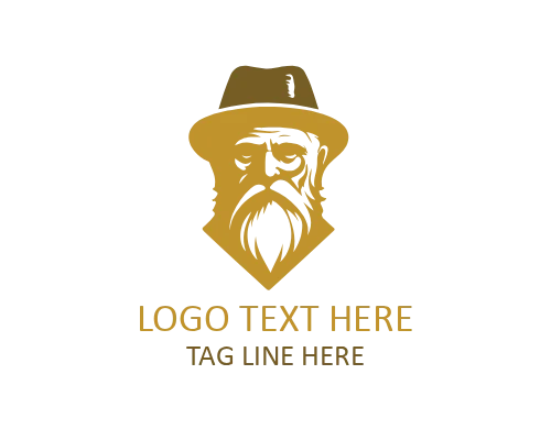 Wise Old Man Compass Logo for Direction and Leadership Brands