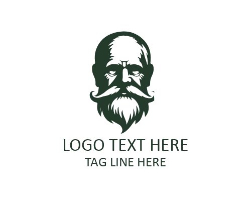 Wise Old Man Fire Logo for Inner Power and Knowledge