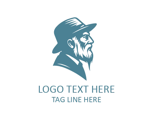 Wise Old Man Meditation Logo for Mindfulness Brands