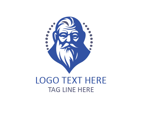 Wise Old Man Meditation Logo for Mindfulness Brands