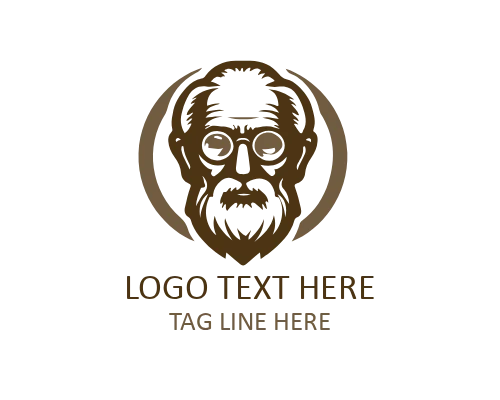 Wise Old Man Owl Logo for Intelligence and Learning