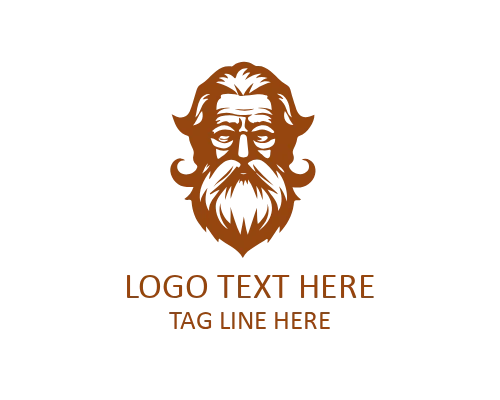 Wise Old Man Staff Logo for Authority and Mentorship