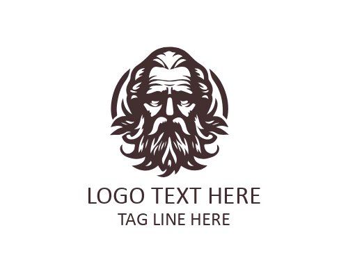 Wise Old Man with Glasses Logo for Education Brands
