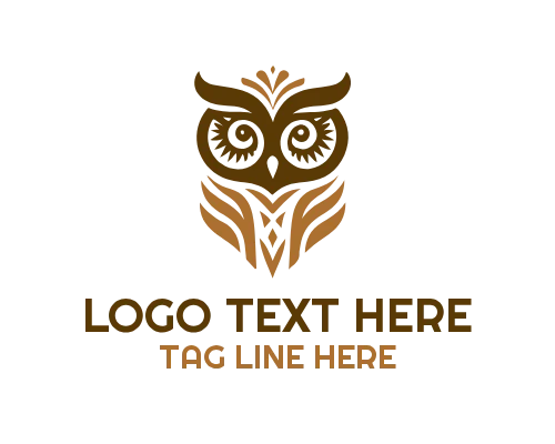 Wise Owl Holding Glowing Compass Logo