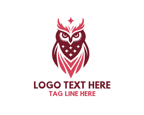 Wise Owl in Night Forest Logo