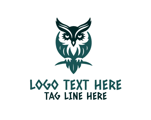 Wise Owl Observing Through Telescope Logo