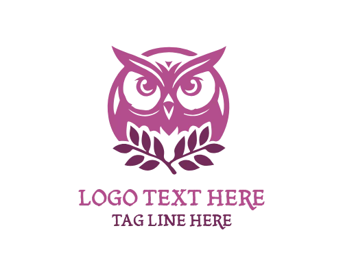  Wise Owl on Crescent Moon with Scroll Logo