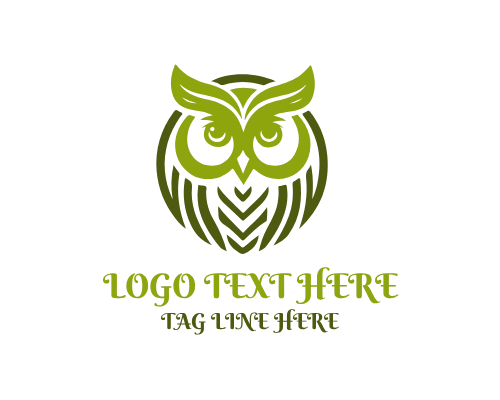 Wise Owl on Glowing Pedestal Logo