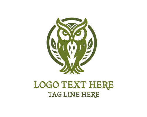 Wise Owl on Moonlit Branch Logo