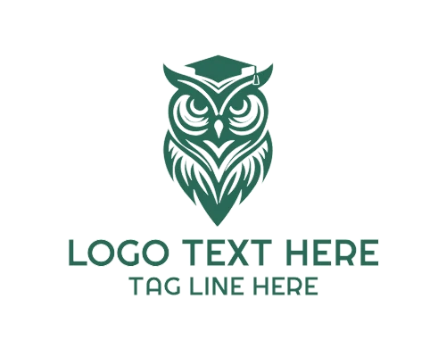 Wise Owl on Mystical Pedestal Logo