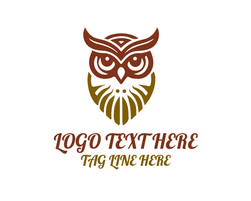 Wise Owl Perched on Illuminated Globe Logo