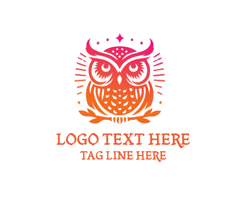 Wise Owl Perched on Jungle Tree Logo