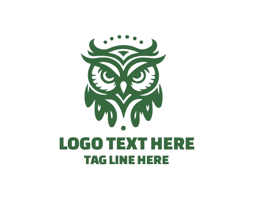 Wise Owl Perched on Lamp Study Logo