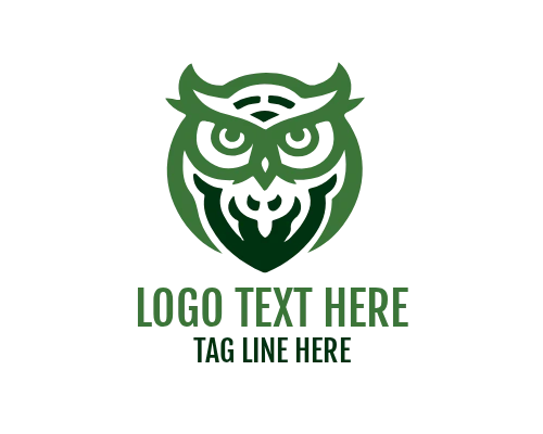 Wise Owl Perched Under Moonlight Logo