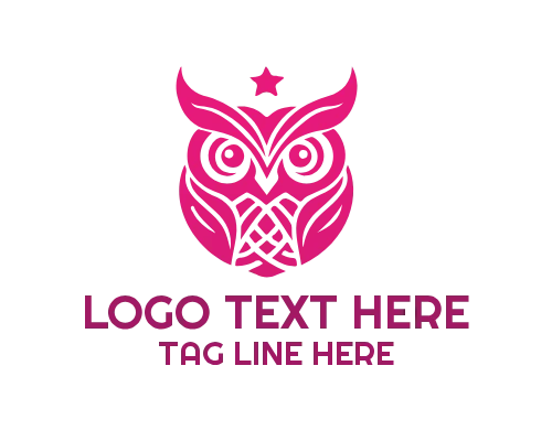 Wise Owl Studying Mystical Scroll Logo