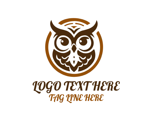 Wise Owl Studying with Candle and Scroll Logo