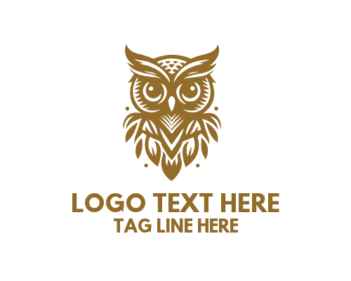 Wise Owl Under Starry Night Sky Logo